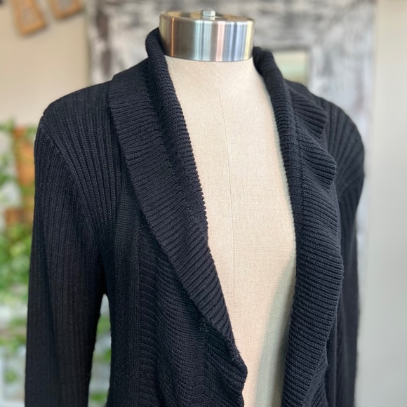 Heavyweight [Matilda Jane] Open Front Black Ruffly Cardigan Jax Sweater | Medium - Picture 3 of 13